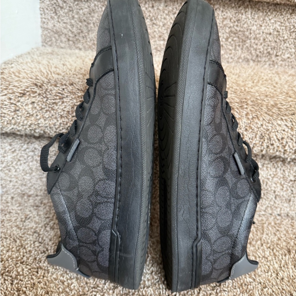 Coach CG999 Men's Black Patterned Monogram Leather Sneakers - Picture 5 of 16